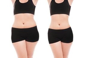 avant et après les entraînements pour perdre du poids sur les côtés et l'abdomen